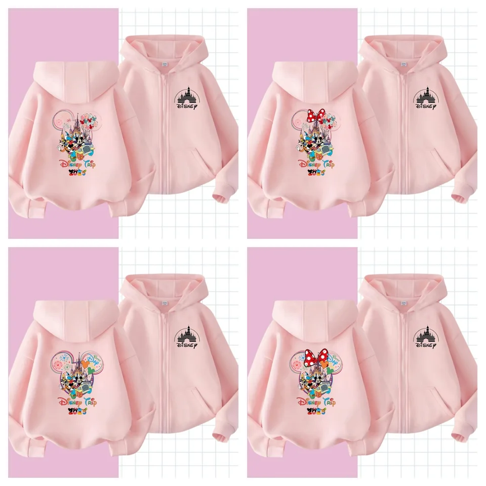 Disneyland Fashion Trip Trive Realy Clothes Caricature Zipper Hoodie Children Karikatúry Disney Kawaii 2025 Dievča