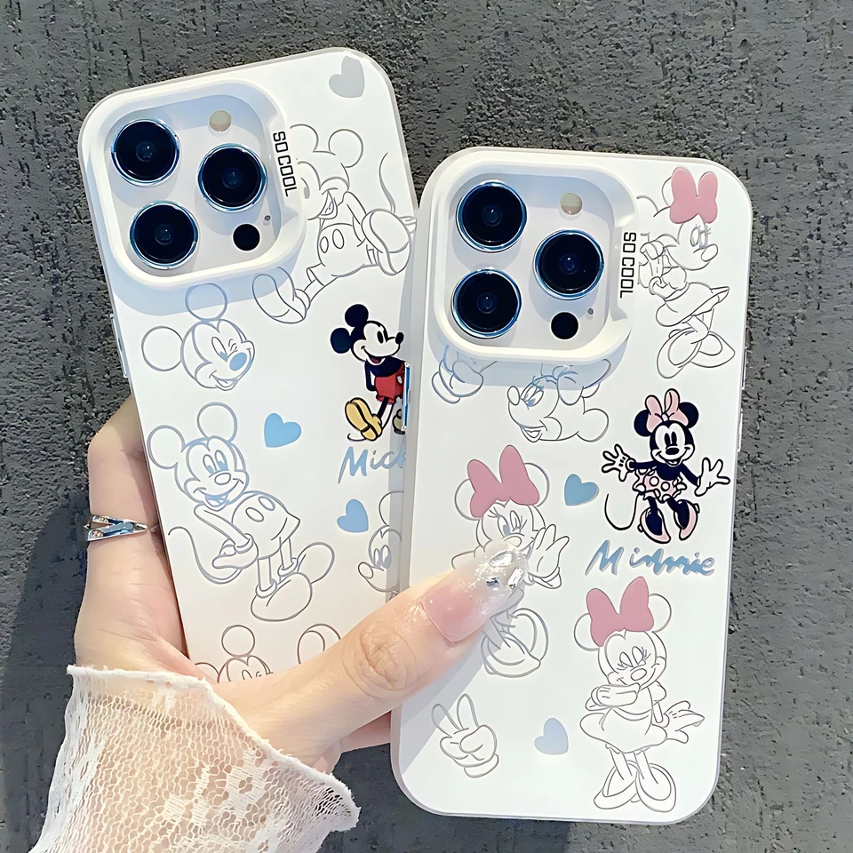 Disneys Mickey Minnie Roztomilý puzdro pre telefón pre Xiaomi Mi 11 Lite 12T POCO X3 GT NFC F4 X5 PRO 5G CANDY MATTE MATTOPORPOPLE Zadný kryt