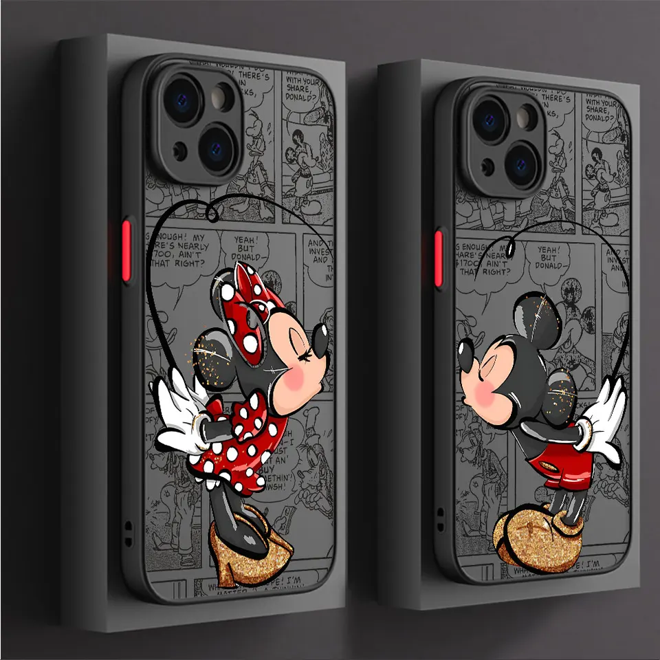 Disneys Mickeys Minnies miluje puzdro na telefón pre iPhone 16 15 14 13 12 11 mini Pro Max x xr xsmax 7 8 plus matný priehľadný obal