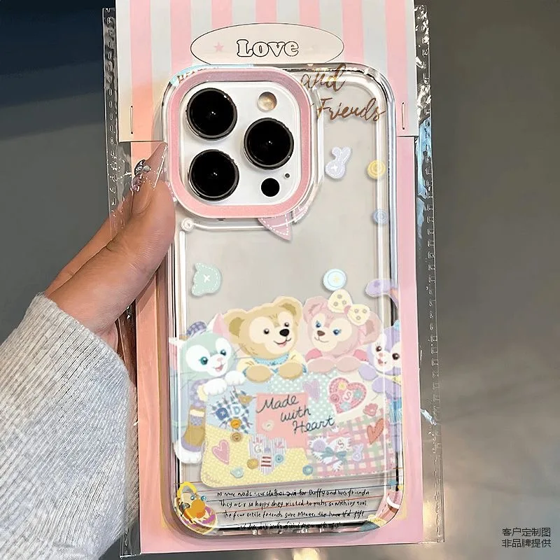 Disneys Stellalou Happy Cartoon Clear Space Telefón puzdro pre iPhone 11 12 13 14 15 16 Pro Max Mini XS XR 7 8 Plus SE2020 Kryt
