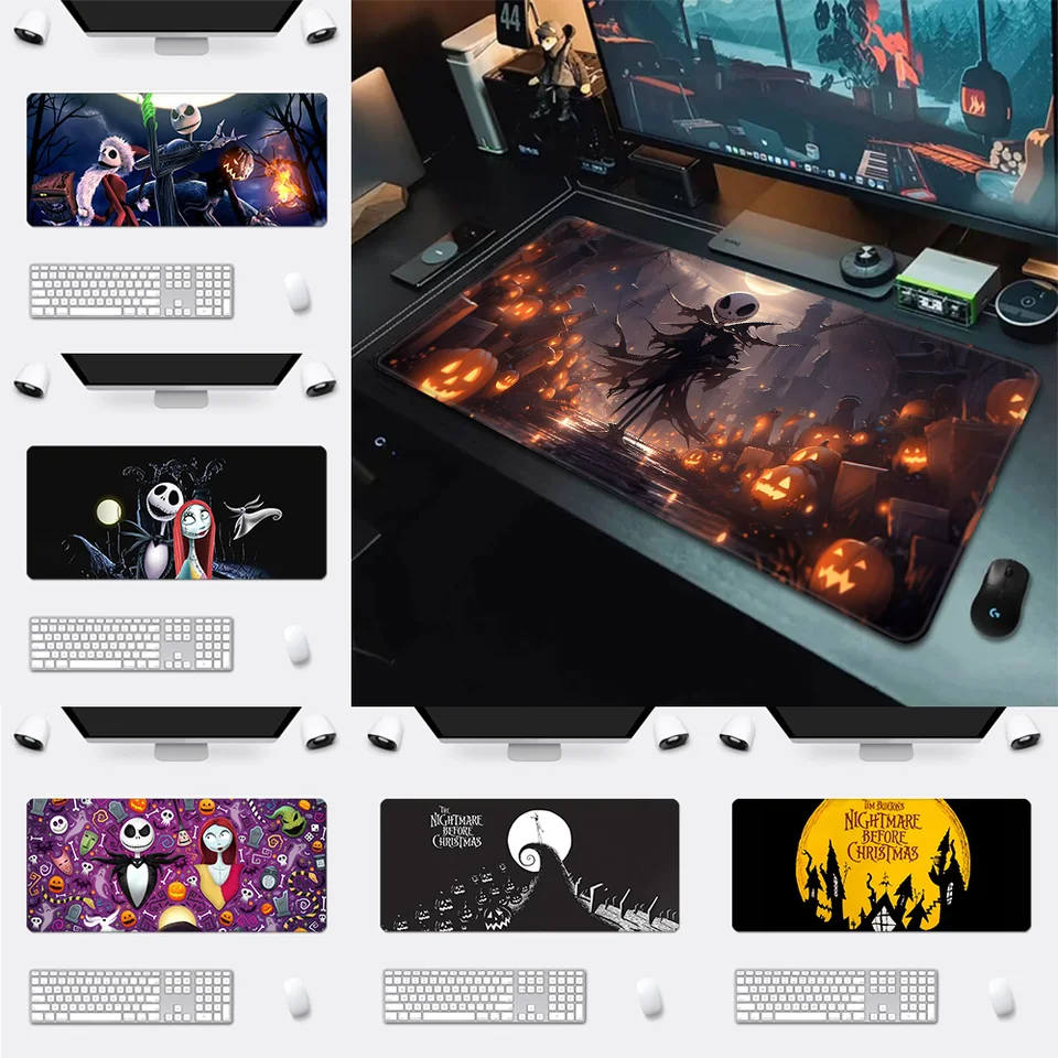 Disneys the Nightmare Jack MousePad HD Tlač počítačov počítačových hráčov Locking Edge Non-Slip Mouse Pad XXL90X40CM Klávesnica PC Desk Desk Pad