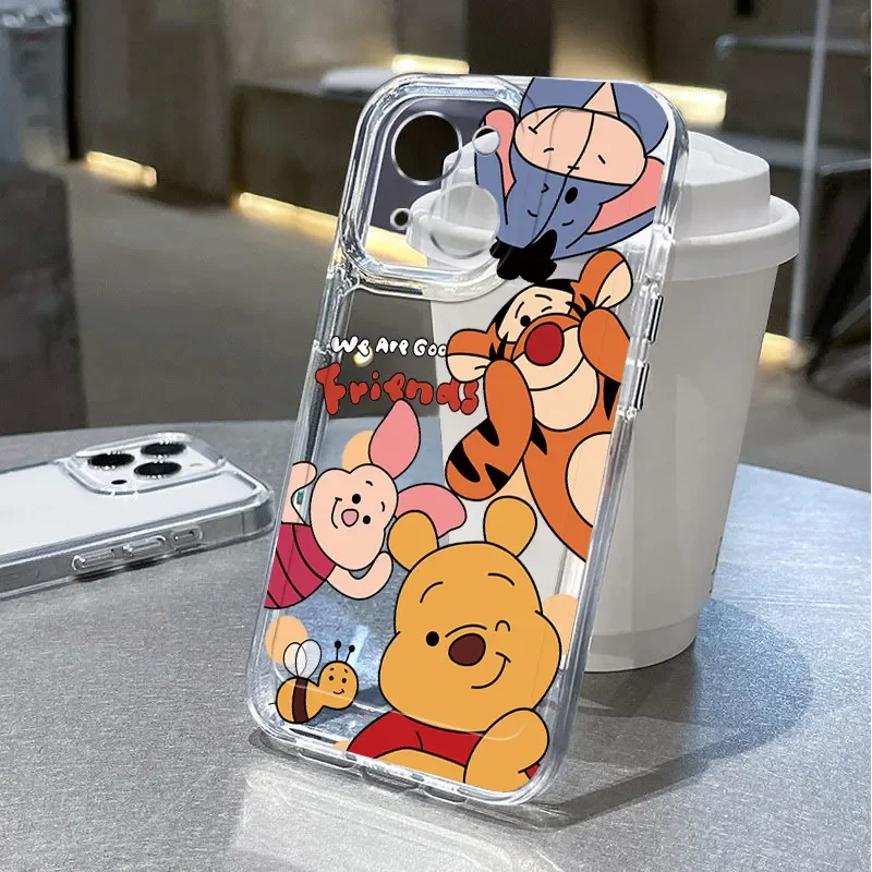 Disneys Winnie Pooh kamarát roztomilý telefónny puzdro pre iPhone 16 15 14 13 12 11 Pro Max 7 8 Plus xr xs Max Mini Anti Fall Silikone Cover