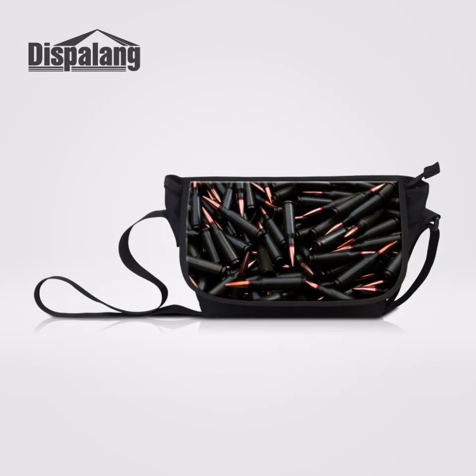 Dispalang Cool Gun Bullet 3D výtlačky vrecká na ramená pre ženy luxusná kabelka dizajnér krížové tašky klapky taška na plátno posol Messenger tašku