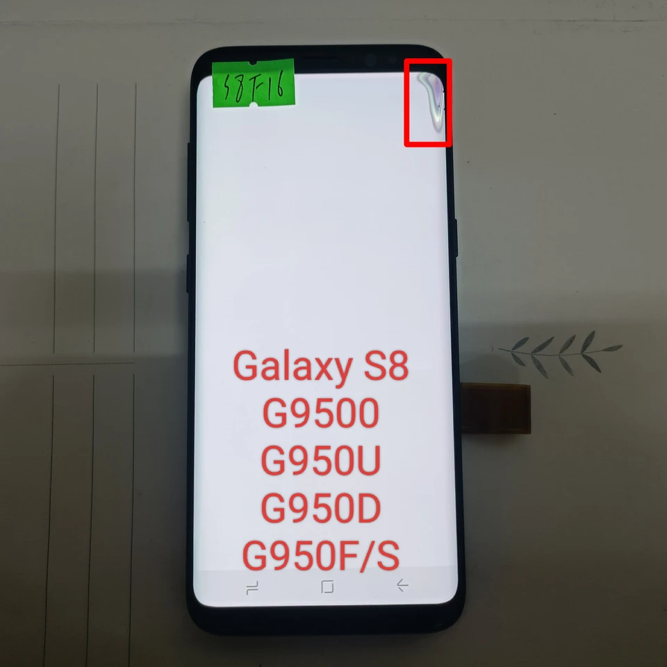 Displej Galaxy S8 LCD, Displej spaľovania Shadow Black Dot Defect Series SM-G9500 G950U G950F/D/S Digitálny prístroj na výmenu obrazovky