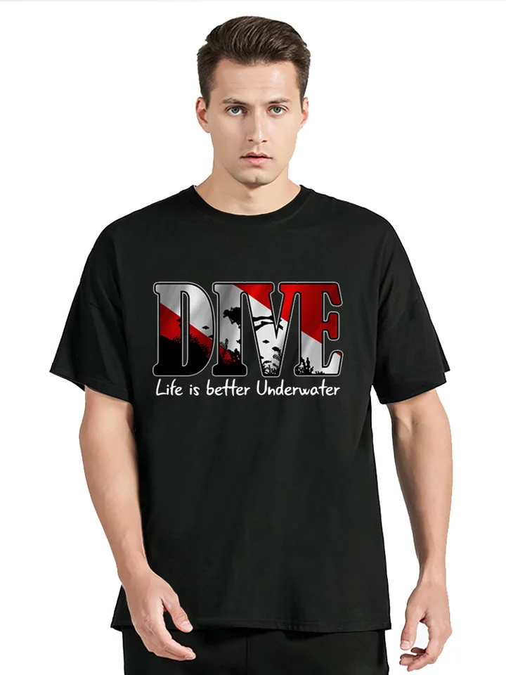 Dive Gift Tee tričko potápanie šnorchlov oceán Oxygen Atol T tričká Men New Fashion Diver Trik