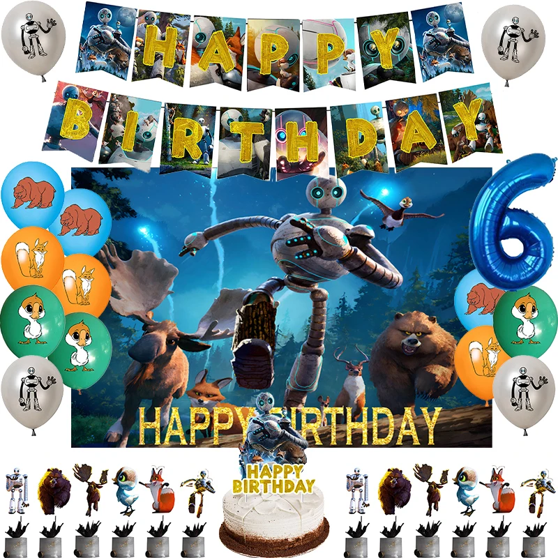 Divoký robotický narodeninové oslavy dekorácie divokého robota Balón Banner Banner Party Suppisze Kids Hračky