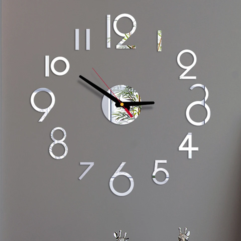 DIY 3D zrkadlo nástenné hodiny akrylové kremenné nástenné hodiny móda obývacia izba zrkadlové nástenné nálepky v kancelárii Domov dekorácie horúce nové