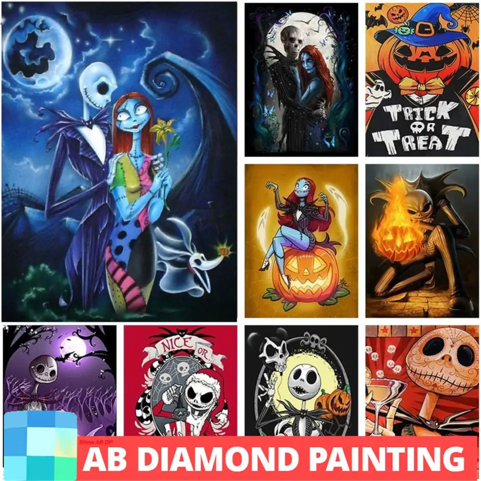 DIY 5D Disney Northern Lights Drill Drill Painting the Nightmare pred Vianocami Sally Jack Mosaic Cross Domáce dekorácie Halloween