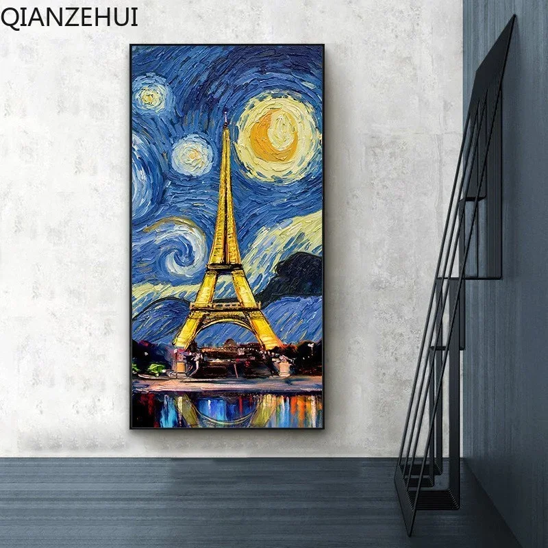DIY 5D plné diamantové výšivky, okrúhle diamantové korálky Van Gogh Starry Sky Obývacia izba Dekorácia Dichál Diamond maľba