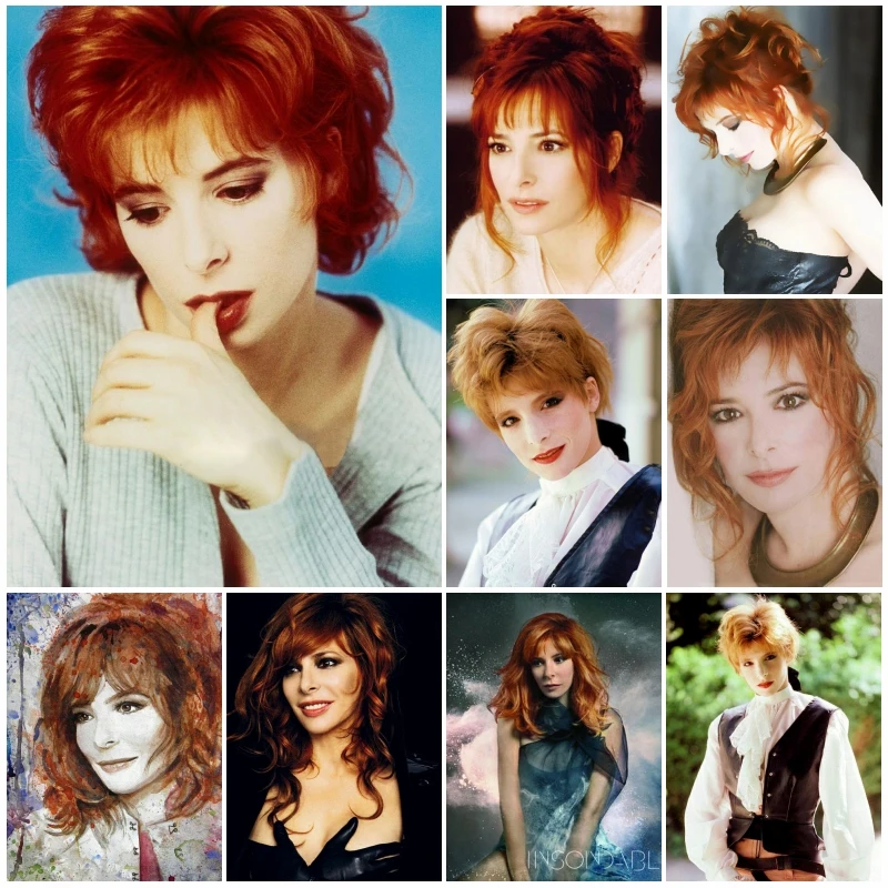 DIY 5D plné štvorcové vŕtačky Diamond Painting France Singer Mylene Farmer vyšívací krížový steh ručný darček pre domáci dekor