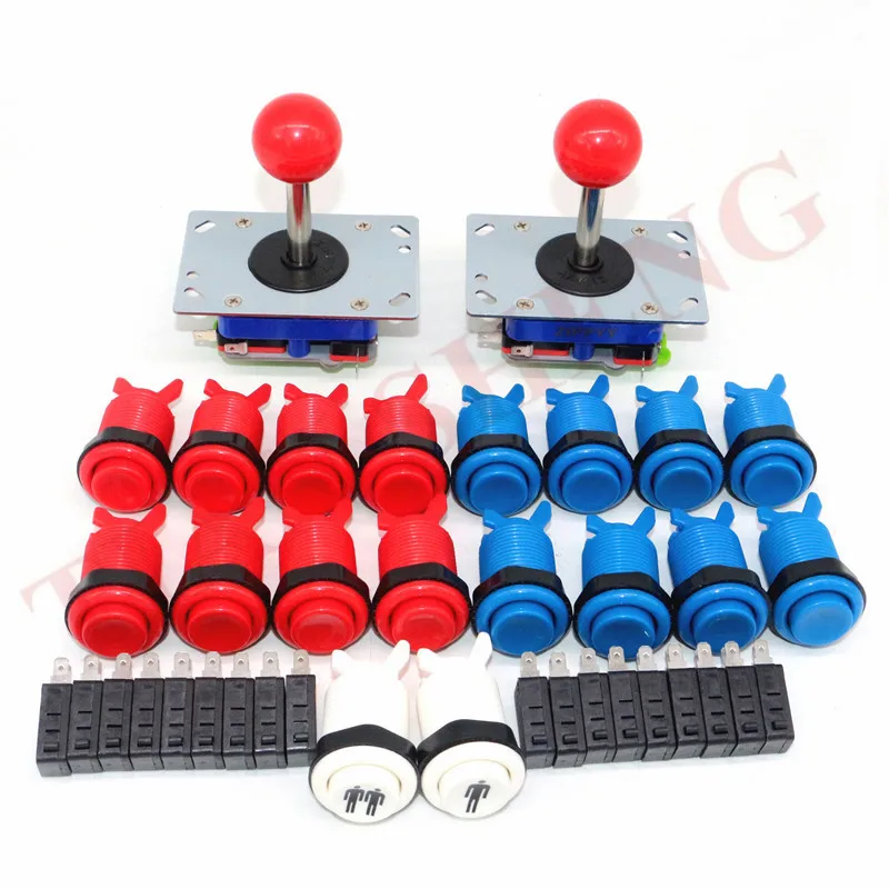 DIY Arcade Game Kit s 2pcs 2/4/8way Arcade Zippyy Joystick a 18ks 28 mm American Happ Style Button Button 2 Player Sety Player