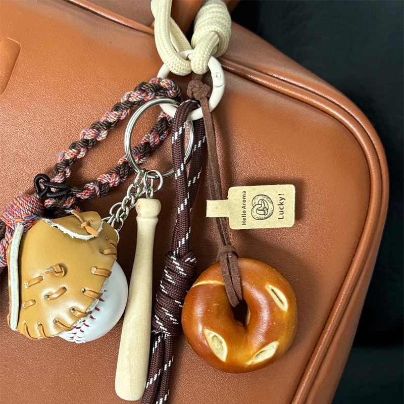DIY BAG prívesok Kreačný chlieb Tkakanie lano farebné nylonové šnúrky na autá Klávesové kľúče páry viacúčelové vrecko na zavesenie príslušenstva