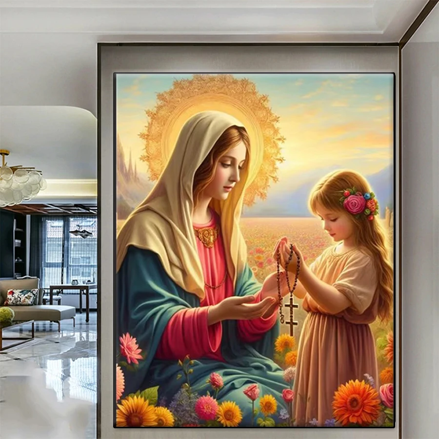 DIY Diamond Painting Náboženstvo Madonna kamienok Diamond Mosaika plná vŕtačka výšivka krížový steh ručne vyrábaný koníček