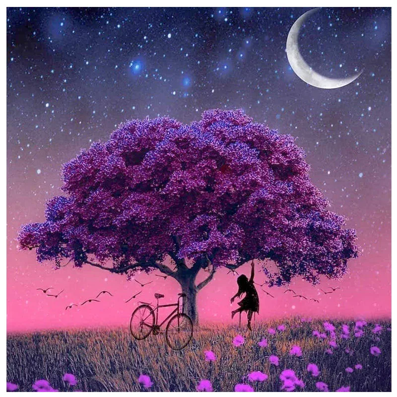 DIY Diamonds Painting Tree Round Diamond