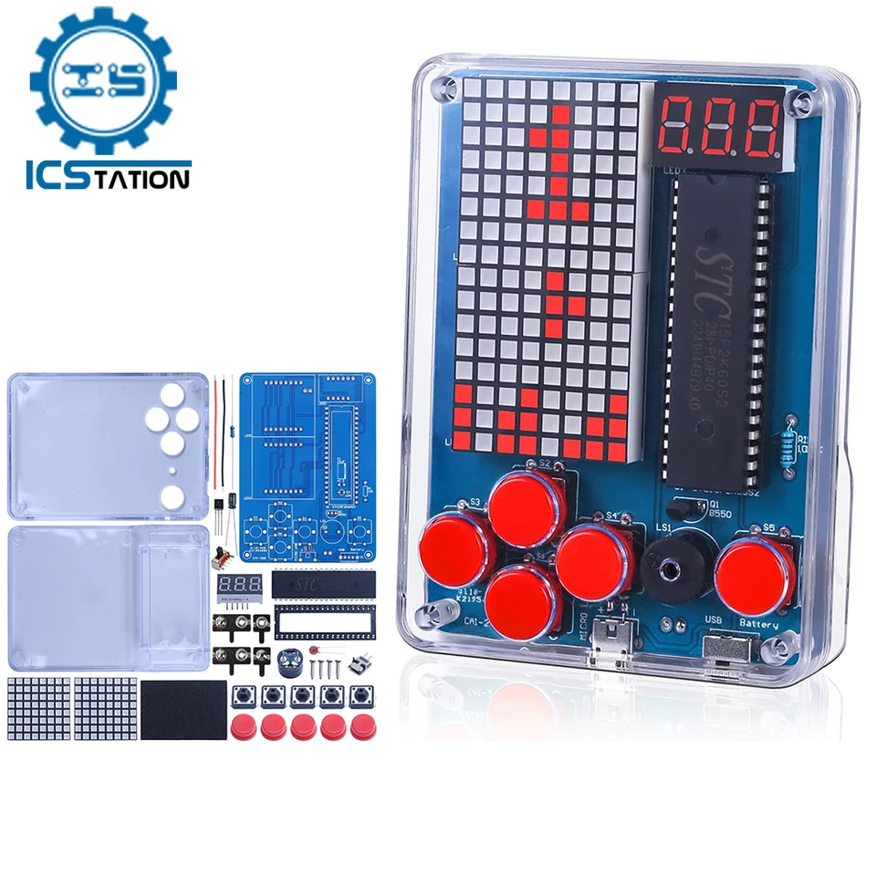 DIY Electronic Game Kit Spájnutie Projekt Učenie sa so štyrmi retro hrami Jasný prepínač pre STEM High School