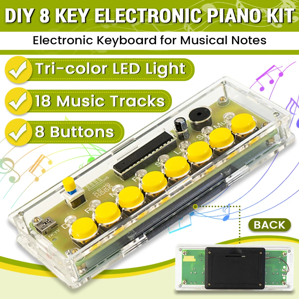 DIY Electronic Kit 8 Klávesy Elektronická klavírna súpra