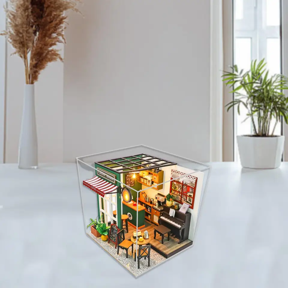 DIY kaviarne s nábytkom 3D puzzle pre dospelých chlapcov dievčatá rodina