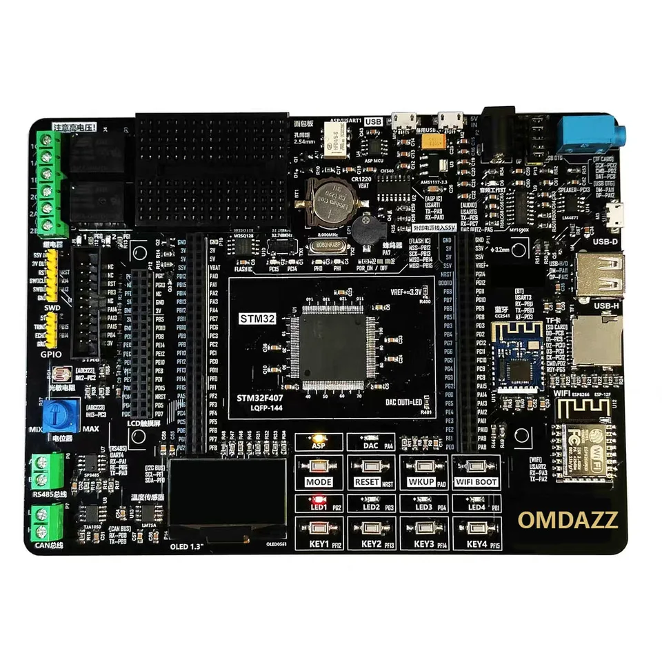 DIY Kit Arm Demo Board STM32F407 PCB Vývojová doska s Bluetooth, ESP8266 WiFi, Master/Slave USB zariadenie, zvukové rozhranie