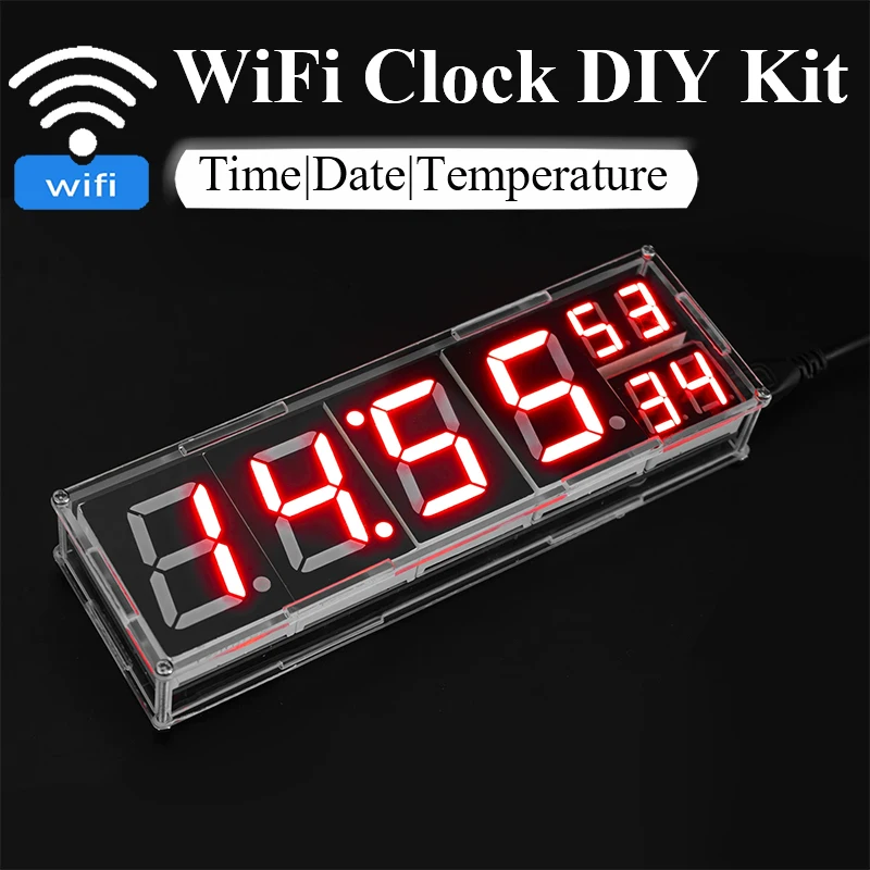 DIY Kit ESP8266 Networking Clock 8-BIT Digitálna trubica Teplota AKTORÁ AUTOMÁLNE DARMING Zábavné spájkovanie Cvičenie voľných dielov