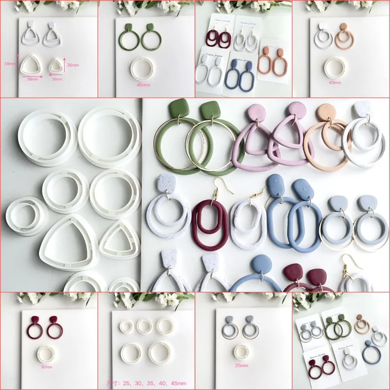 DIY Kruhový tvar mäkkých keramikových náušníc Cutters Ins Style náušnice šperky výrobné náradie ručne vyrábané náušnice