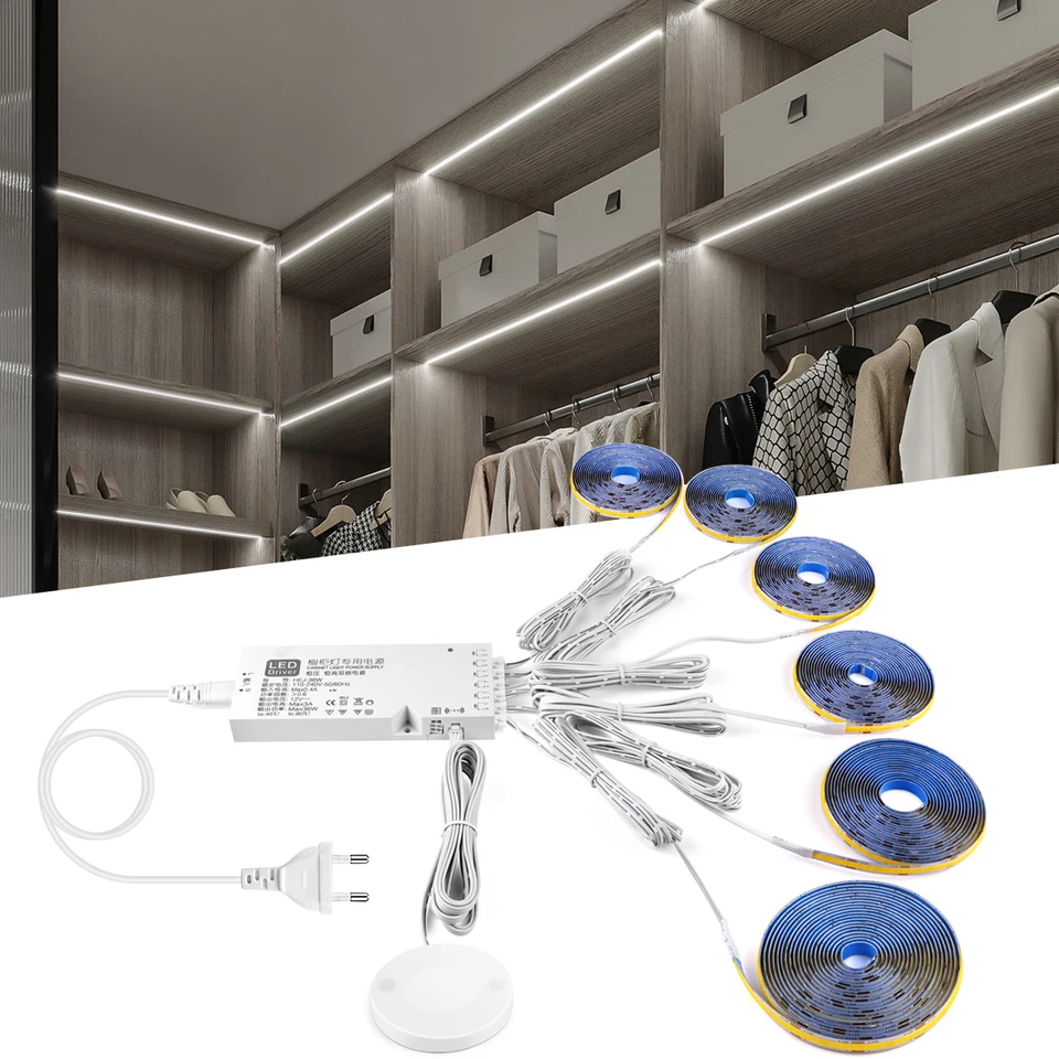 DIY Kuchynská polica Športová štvorcová skrinka Zbierka skrinky Zobrazenie LAMPLA 12 V COB LED pásik Svetlo bezdrôtový snímač pohybu Stlmenie