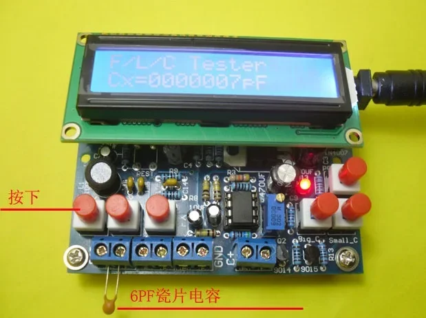 DIY LCD digitálny digitálny sekunový frekvenčný kapacita indukčného merača Cymometer cf induktorový kondenzátorový tester Permittimeter DIY súprava