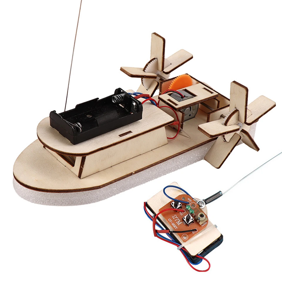 DIY LOD MODEL Science Hračky Kids STEM ELEKTRICKÉ VZDELÁVACIE Výučba Kit 3D Zostavte súprava drevených lodí vedecký experiment súprava