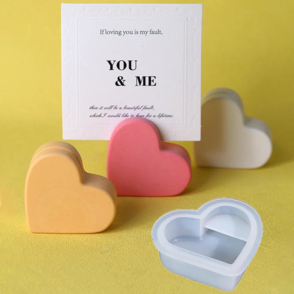 DIY Love Love Business Card Držiteľ silikónovej formy betónová omietka epoxidová živica dekoratívne remeslá ručne vyrábaná domáca kancelária stolný ornament