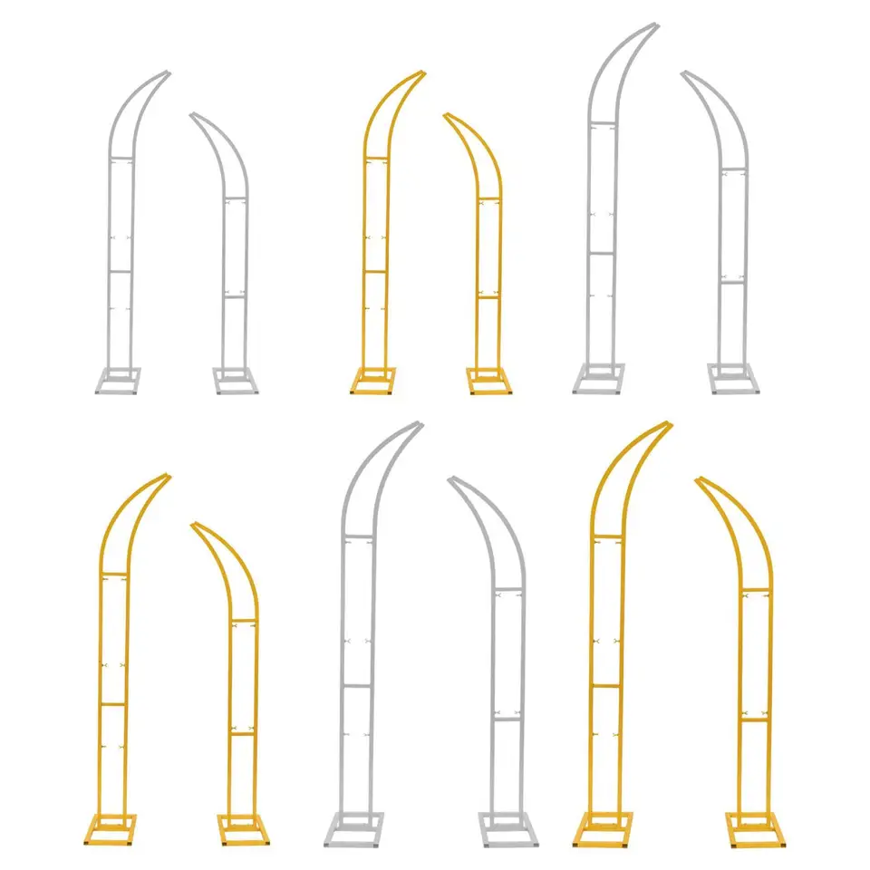 DIY Metal Curved Wedding Arch Stand so základnou multifunkčnou záhradnou kvetinovou držiakom pre promócie.