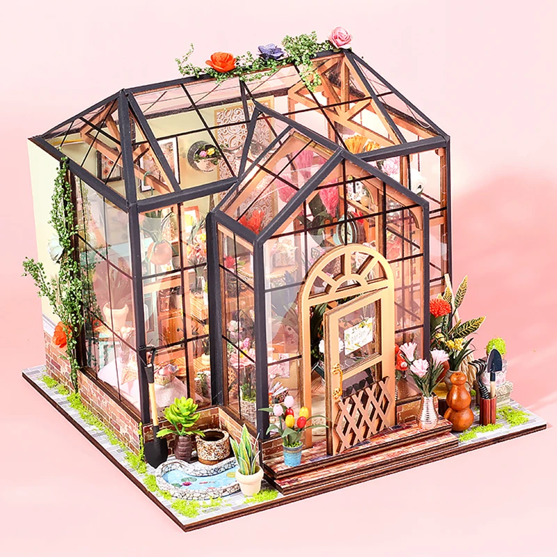 DIY Miniature Doll House Kit 3D záhradná skladacia zostava modelu budov