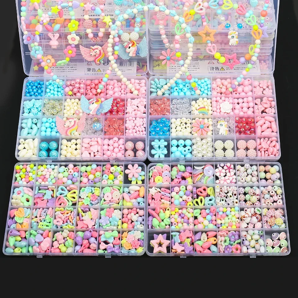 DIY náramok výroba súprava korálky Náhrdelné Hračky pre dievčatá Pearls Games Ručne vyrábané detské darčekové kone Materiál Elastické deti