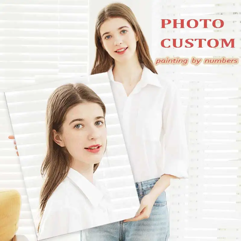 DIY Personalizované foto maľba podľa čísel farebný olej pre dospelých pre deti Art Foto na plátno Kit Kit Ruka Draw Prekvapenie Vianoce