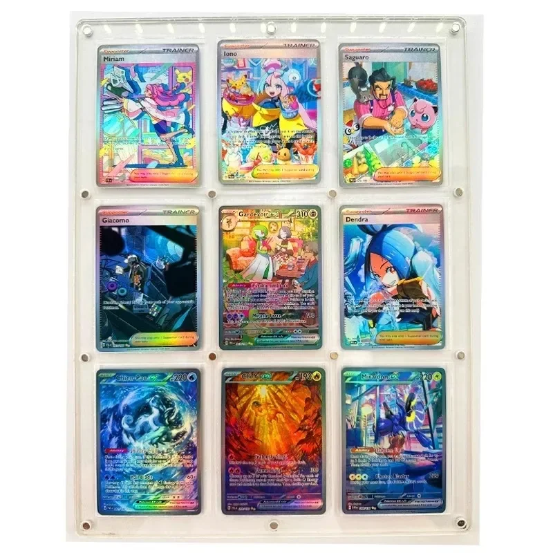 DIY Pokémon Ptcg English Trainer 9pcs Iono Miriam refrakčný flash karta anime periférna zbierka hier Card sviatok darček