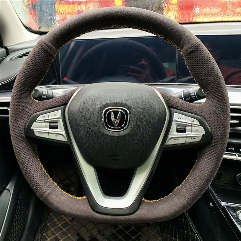 DIY ručné šijacie auto kryt volantu pre koleso pre Changan jednotku vyhradené vozidlo Sueed Interiér Doplnky