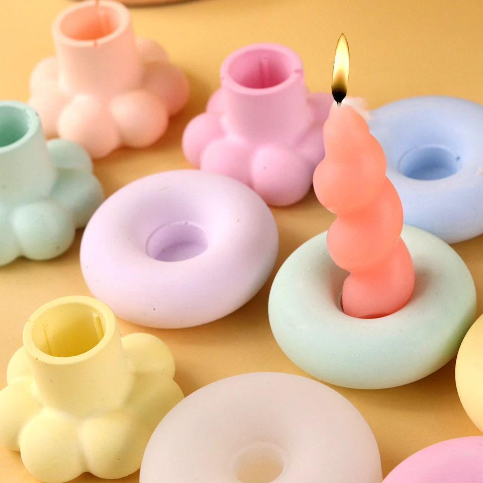 DIY Sadrové okrúhle sviečky Sviečky silikónové formy ručne vyrábané betónové omietka sviečka držiak hrnčiar