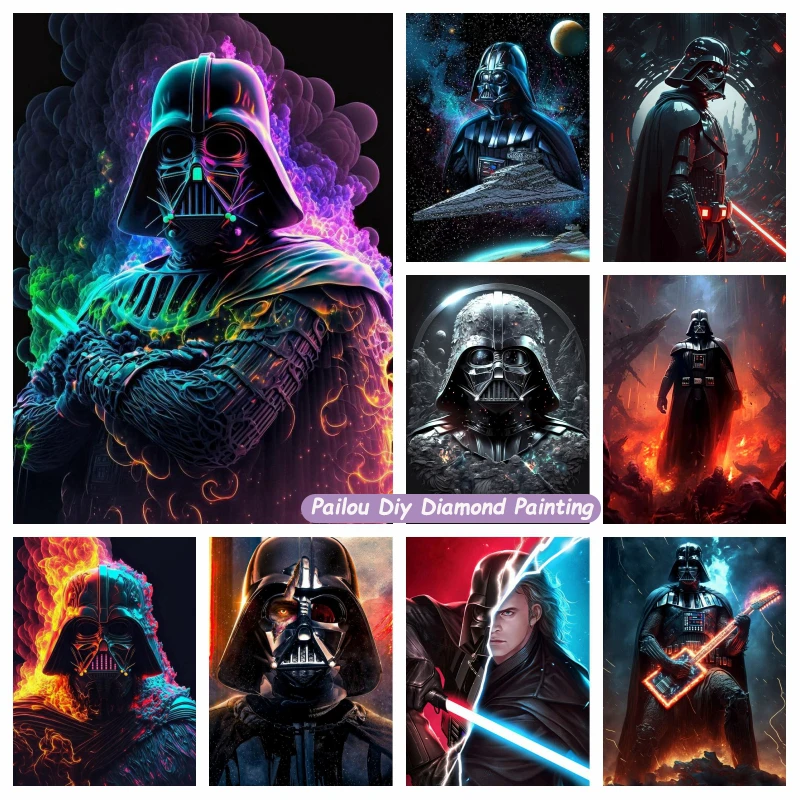 DIY Star Wars Dark Darth Vader 5D diamantové maľovacie súpravy Disney Film Hayden Christensen Herec mozaik