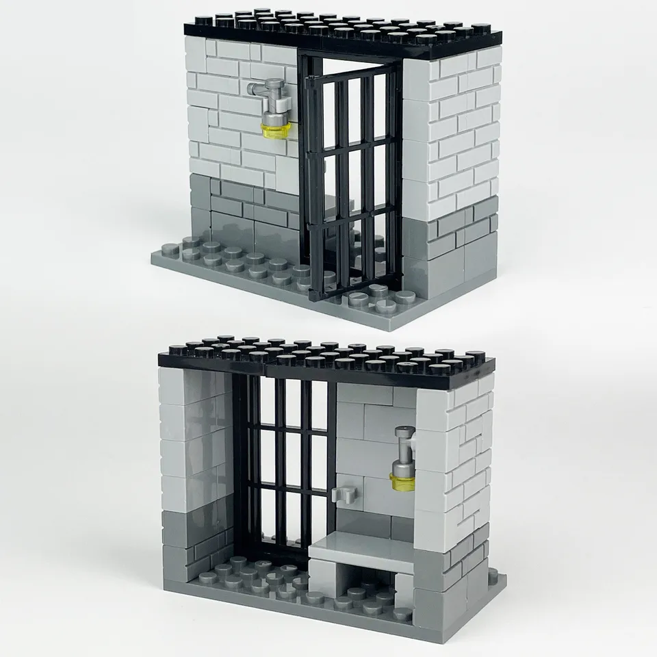 DIY stavebné bloky MOC Plot Building Blokuje vojenskú scénu väzenskú celu Malé diely Build Block Block Block Block Block Block