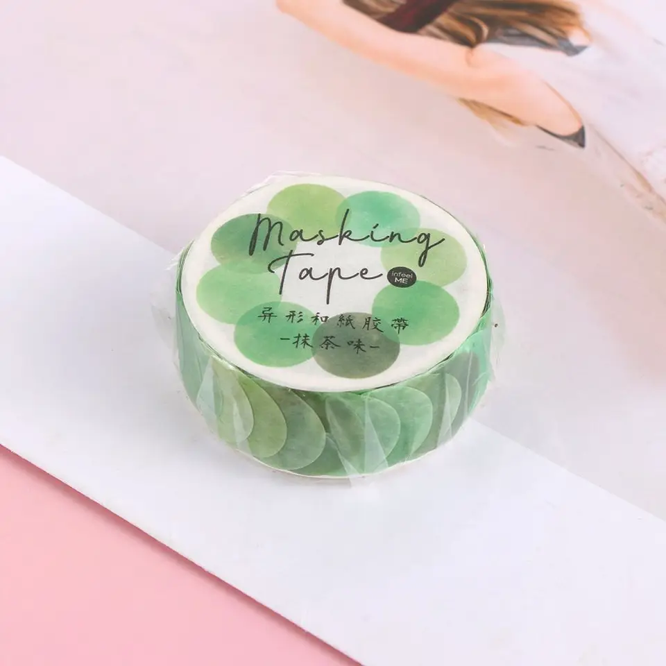 DIY STRACKER Scrapbooking Poberec maskovacia páska v tvare umývadla lepkavá papierová ovocná páska