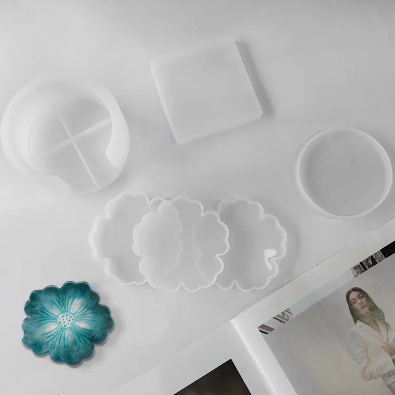 DIY Tvar kvetu COASTER Silikónová forma pre epoxidovú živicu DIY ručne vyrábané remeselné ovocné misky