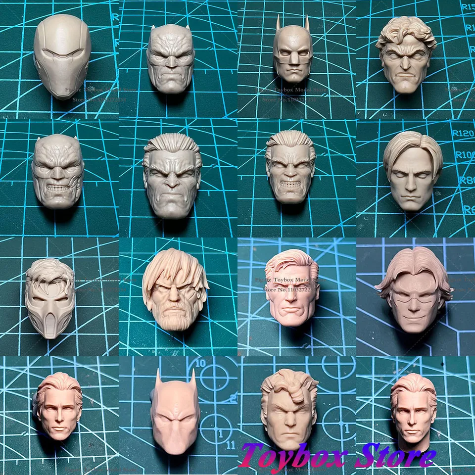 DIY White Model 1/12 Nenazatý tmavý rytier Batman Bruce Robert Head Sculp pre 6 '' SHF Marvel Mafex ML Mezco Action Figure Body Body