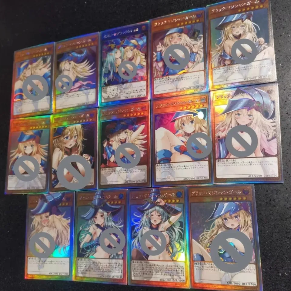DIY YU-GI-OH! Kúzelné dievča 14ks prizmatické tajné zriedkavé štyri typy bleskov anime periférna zbierka hier Card Card Prázdninový darček