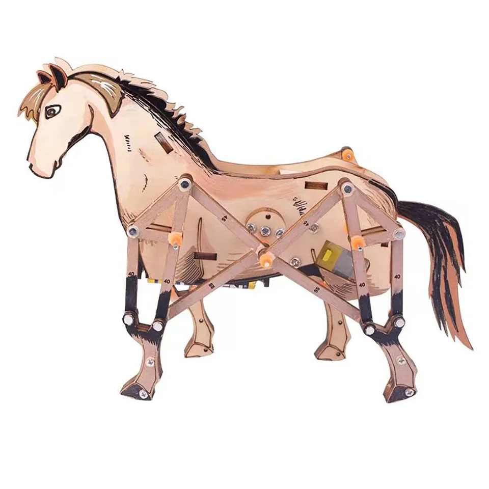 DIY zostavený model Mechanical Horse Discovery Discovery STEM Education Physics Experiment Kit pre deti darčeky