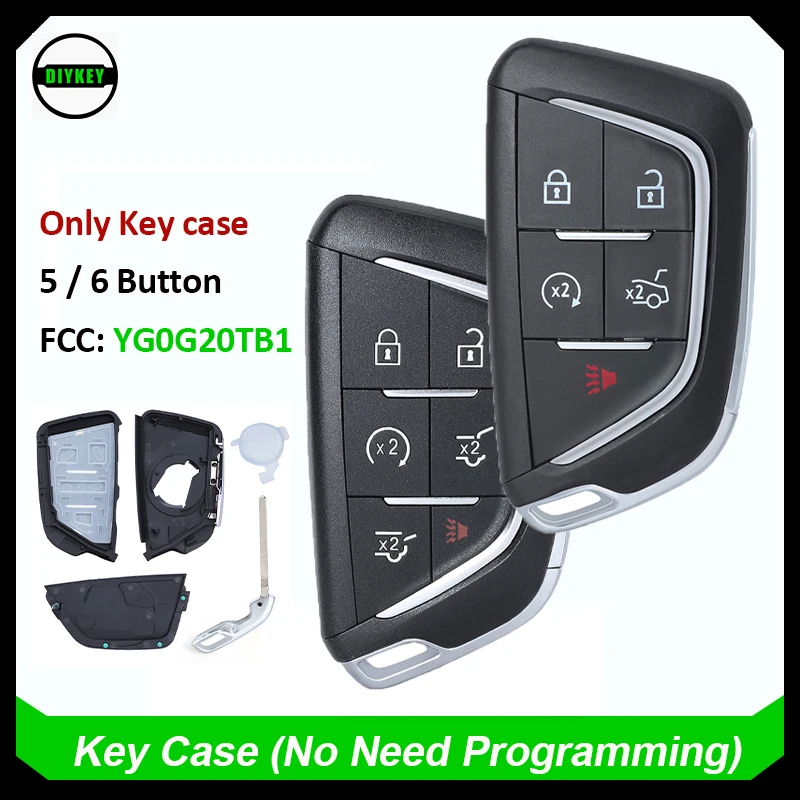 Diykey Smart Key Shell Case pre Cadillac Escalade CT4 CT5 2020 2021 2022 2023 2024 Diaľkový FOB P/N: 13541571 FCC ID: YG0G20TB1