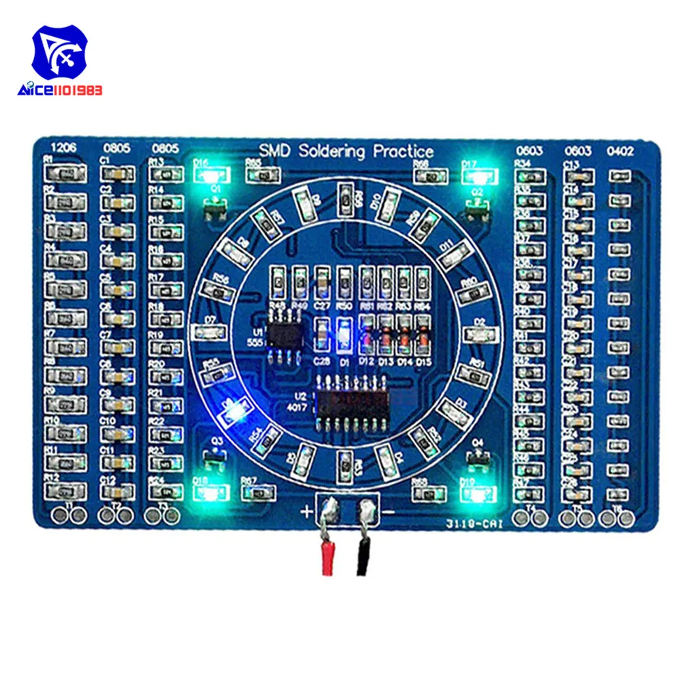 DIYmore DIY Kit CD4017 Rotujúca LED LED SMD NE555 SOUNTING PRACOVNÁ RADA PRE ARDUINO FANNY STUVER STARTER TRACK TRACK