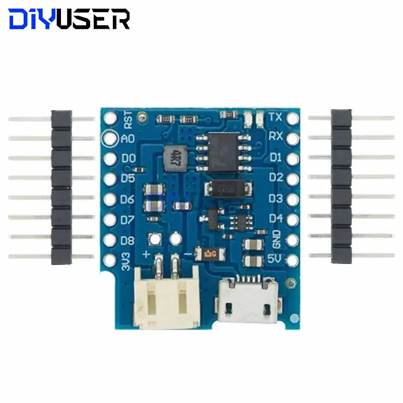DIYUSER batéria štít v1.1 v1.2 pre Wemos D1 Mini Single Litium Battery nabíjanie a posilnenie
