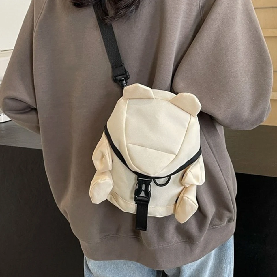 Dizajn malého karikatúry Nový trend Nylon Crossbody Dámska taška Jednoduchá a príležitostná všestranná unisex prenosná vrecko na rameno
