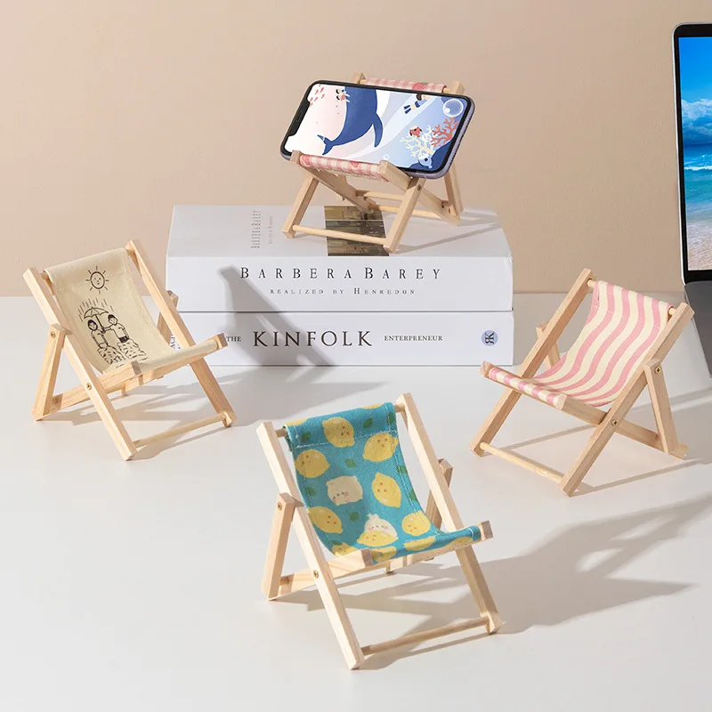 Dizajn plážovej stoličky roztomilý prenosný stolný počítač Slidné drevo mobilné telefóny Držiak stolov pre mobilné telefóny Tablet Tablet Domov Doplnky