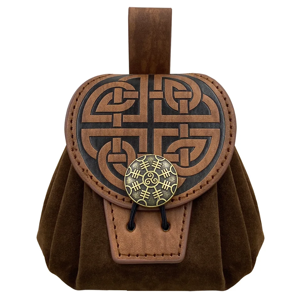 Dizajnový dizajnový pás s vakom DRUBLABLE BELT BELT VINTAGE PASE VICK Viking Stredovek