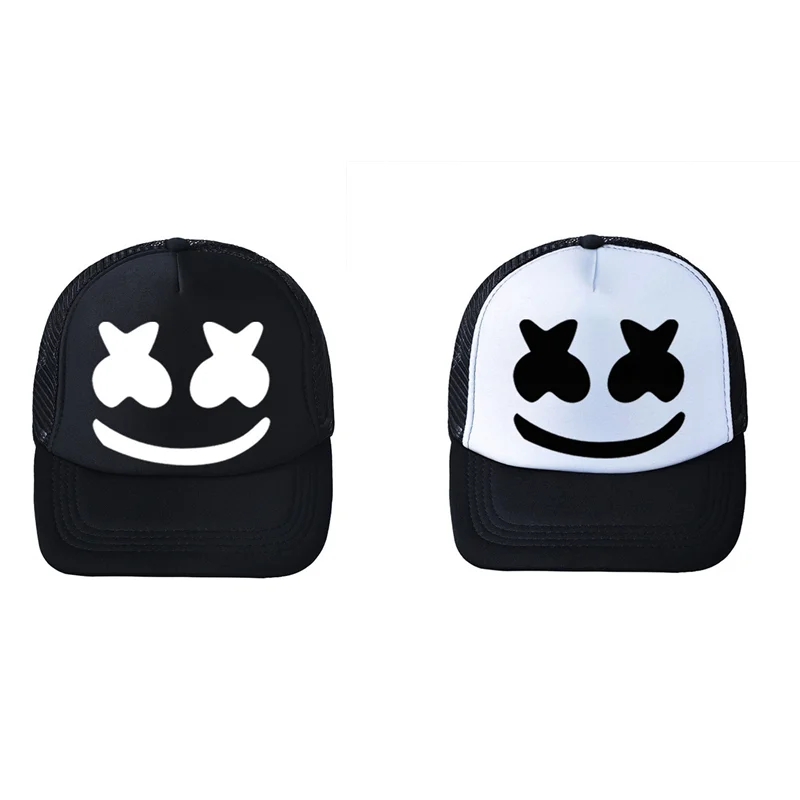 DJ Hip Pop Hat Marshmello Cosplay baseball čiapka Sunshade nastaviteľné pletivé klobúky priedušné dospelé trucker unisex Party