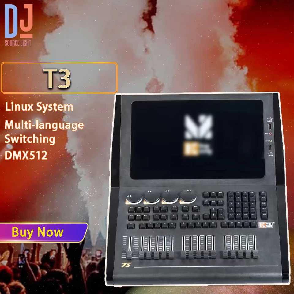 DJ Lighting Controller T3 Console Professional Equipment Equipment Linux System Ovládanie LED pohybujúcej hlavy svetlo DMX512 Disco Party